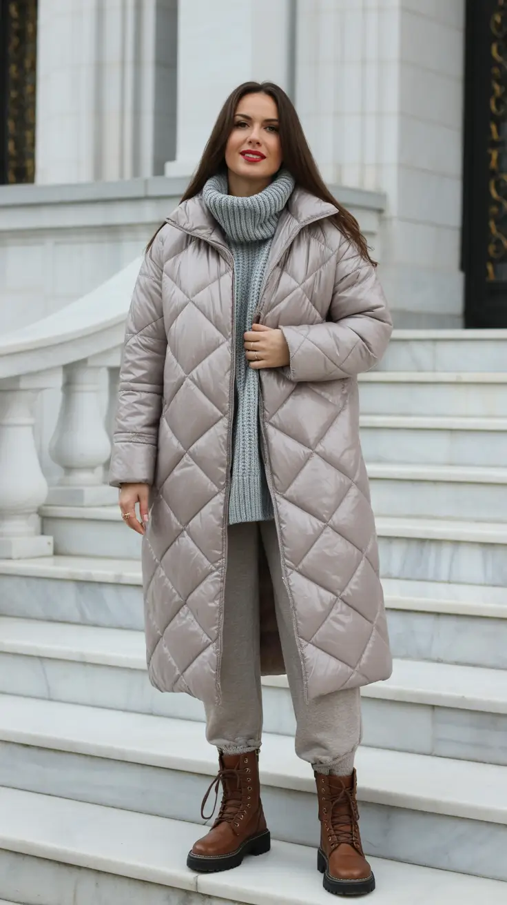 cozy winter outfits 2025 - 2026 style guide Monochrome Quilted Neutrals