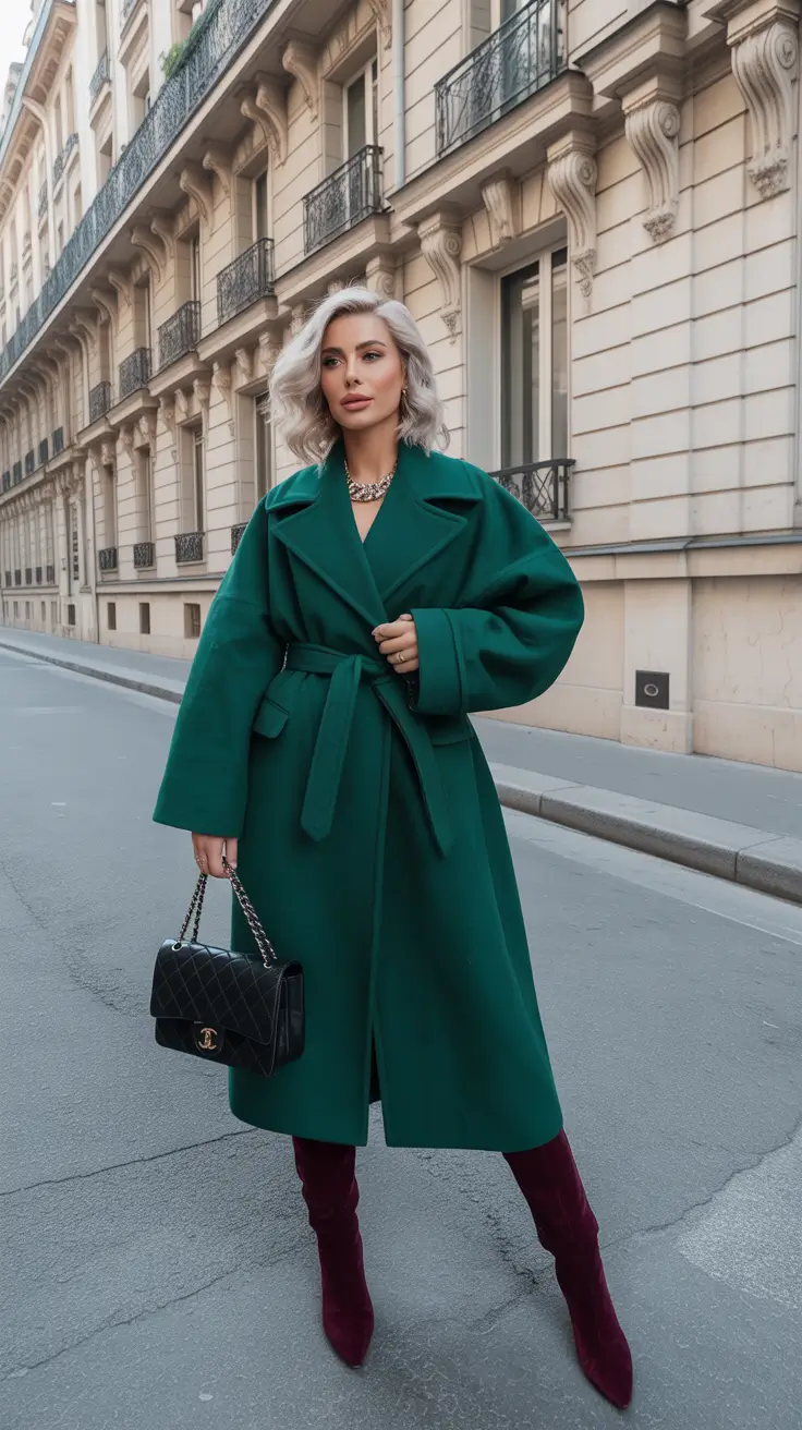 cozy winter outfits 2025 - 2026 style guide Emerald Coat Elegance