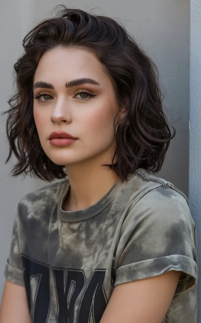 deep winter hair colors inspiration 2025 2026 Soft Brunette Waves with Natural Depth