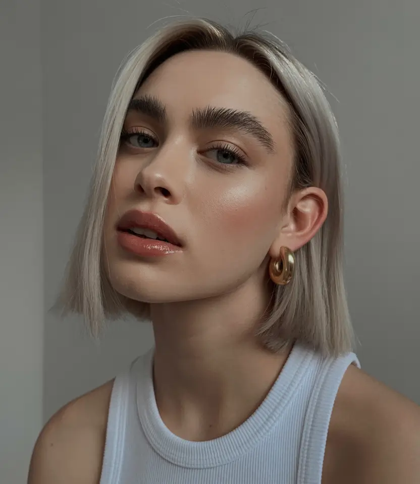deep winter hair colors inspiration 2025 2026 Frosted Platinum with Cool Undertones