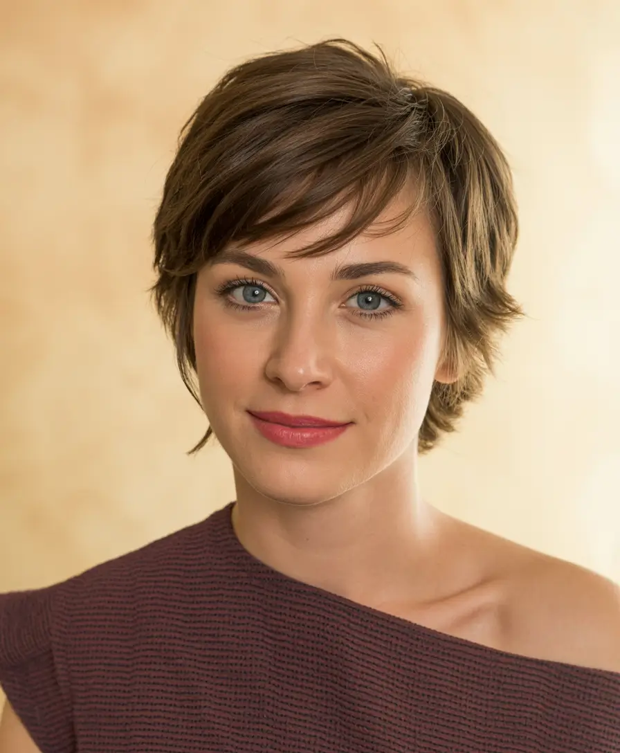 deep winter hair colors inspiration 2025 2026 Textured Short Cut in Soft Brown