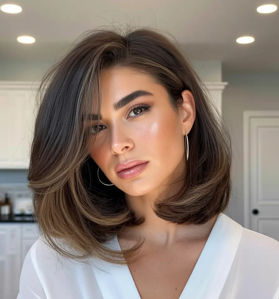 deep winter hair colors inspiration 2025 2026 Voluminous Brunette Blowout