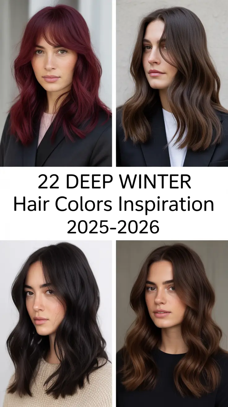 Deep Winter Hair Colors Inspiration 2025–2026: Best Blonde, Brunette & Red Ideas