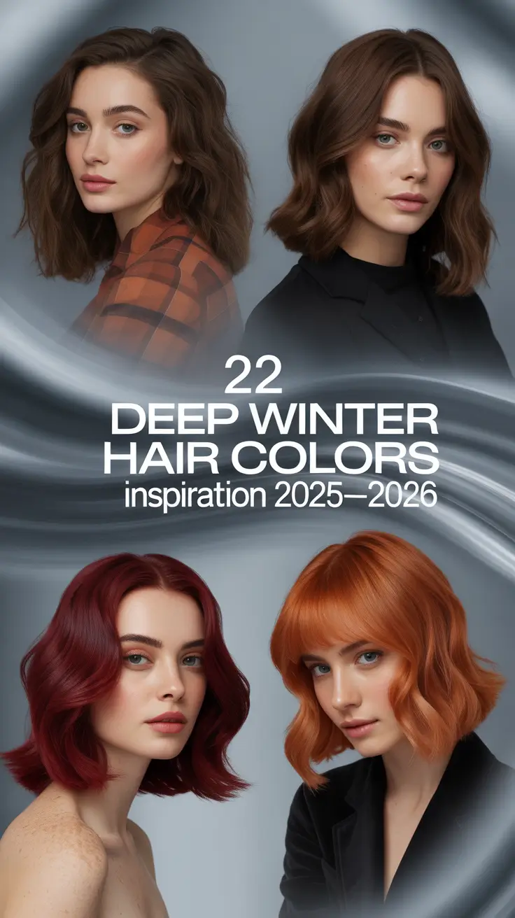 Deep Winter Hair Colors Inspiration 2025–2026: Best Blonde, Brunette & Red Ideas