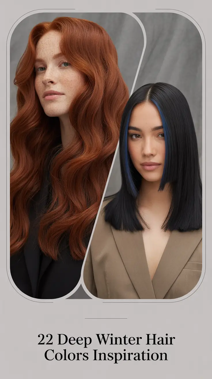 Deep Winter Hair Colors Inspiration 2025–2026: Best Blonde, Brunette & Red Ideas