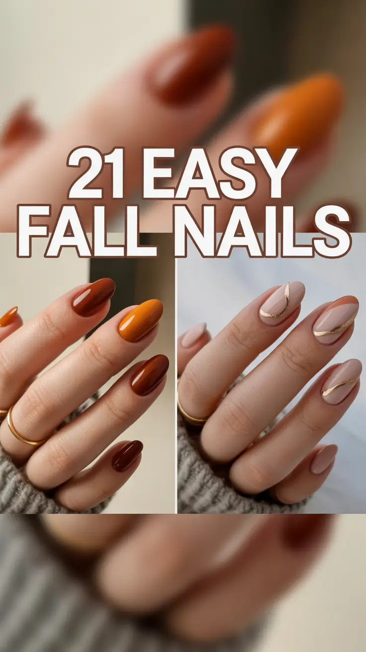 Easy Fall Nails 2025: Cute Ideas Simple for Almond, Square & Short Designs