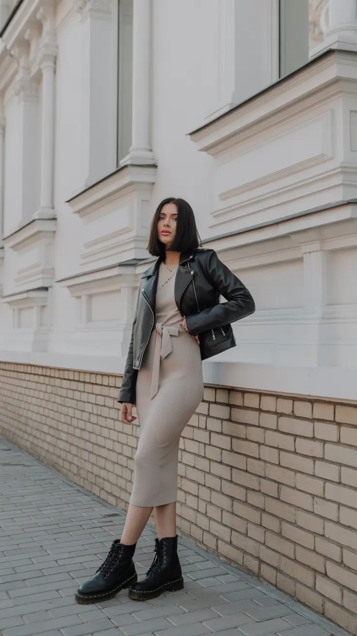 Elegant classy outfit Modern Edge with Feminine Knitwear