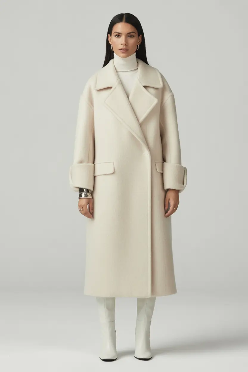 Elegant classy outfit Minimalist Winter Whites