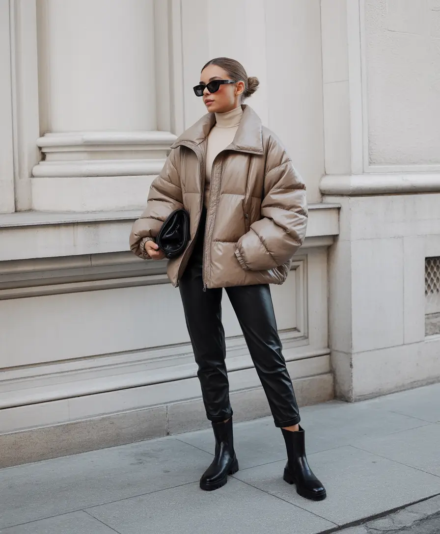 Elegant classy outfit Modern Neutrals with a Puff Twist