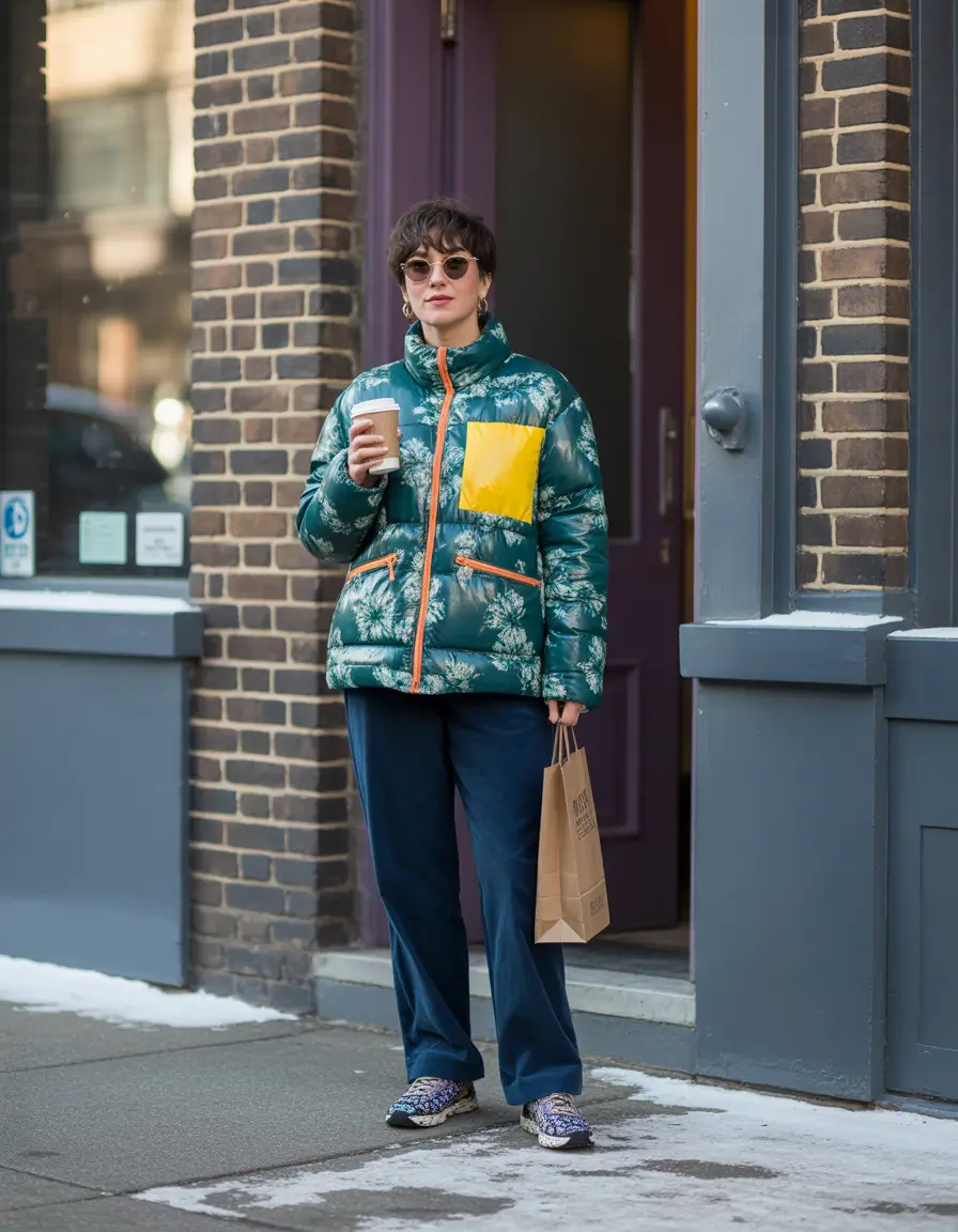 Elegant classy outfit Playful Prints and Urban Comfort