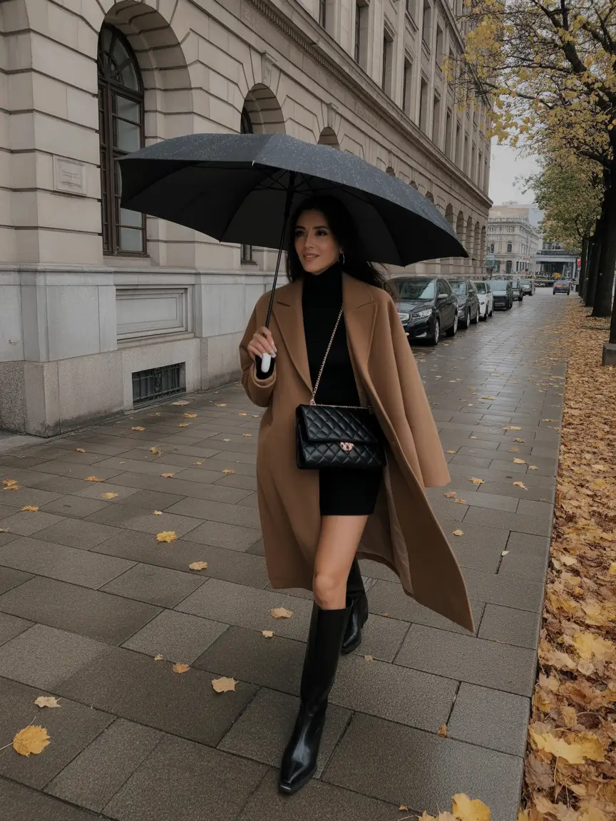 Elegant classy outfit Rainy Day Elegance