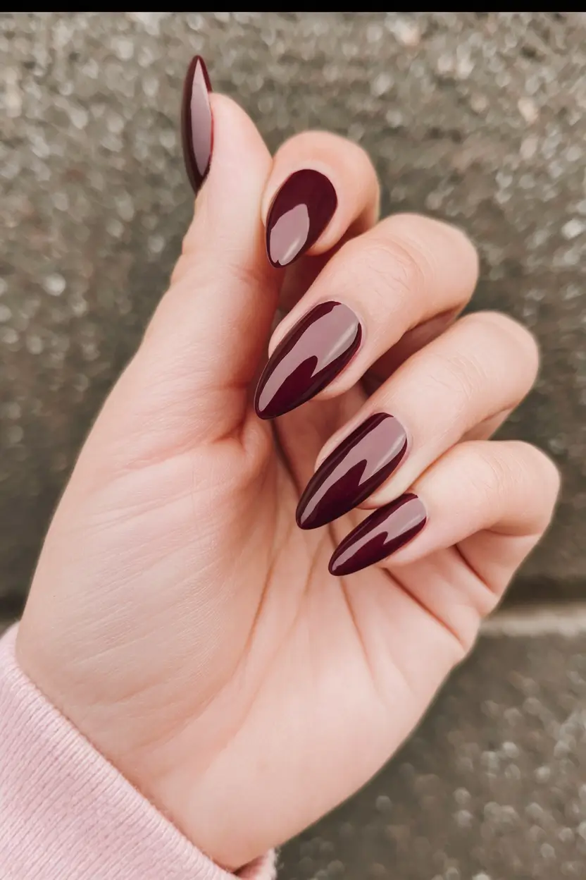 fall colors for nails 2025 Deep Burgundy Drama