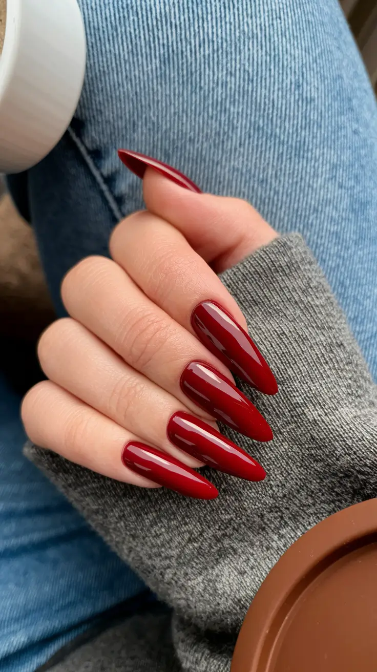 fall inspo nails 2025 Cranberry Chic