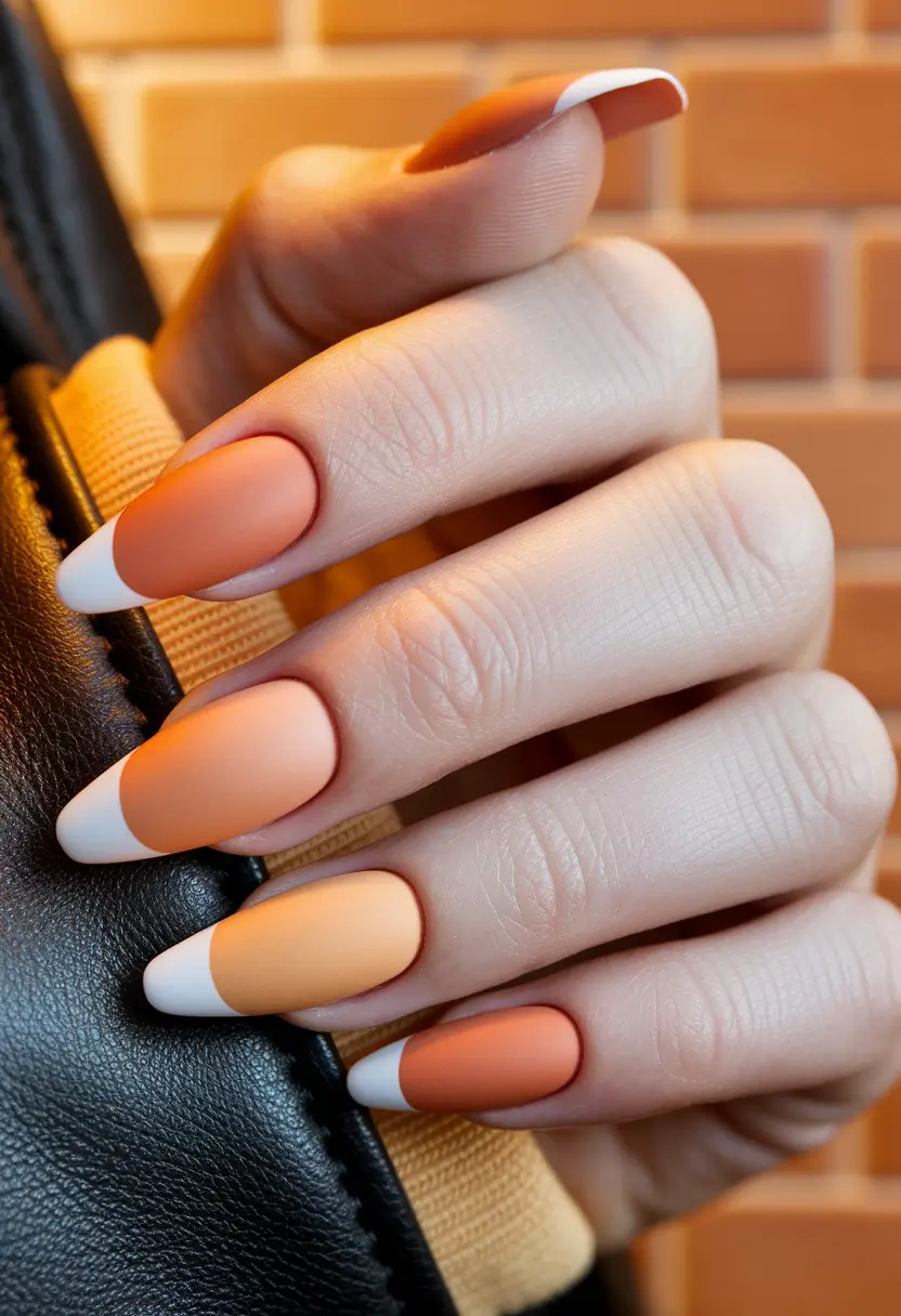 fall matte nails 2025 Autumn Citrus Tones