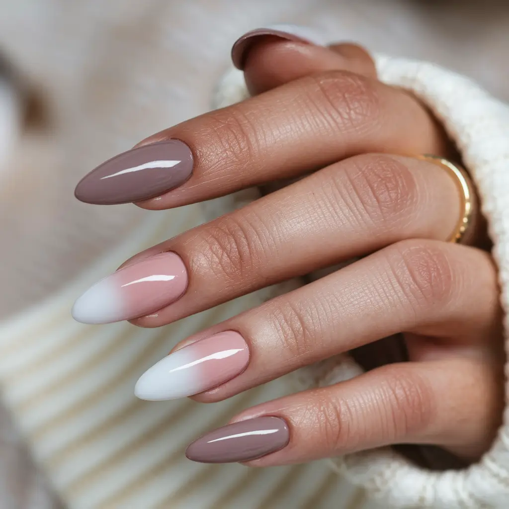 fall ombre nails 2025 Cocoa Mist Ombre