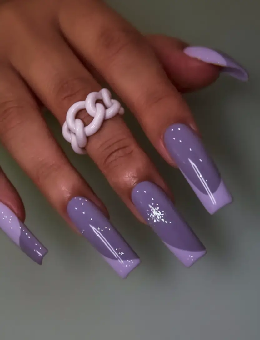 fall ombre nails 2025 Lavender Mirage