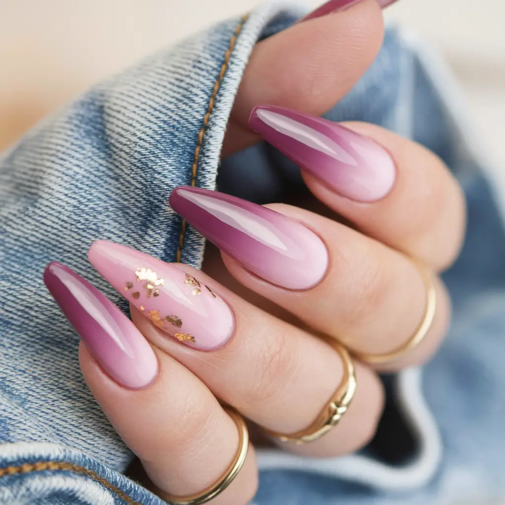 fall ombre nails 2025 Rose Ombre Luxe