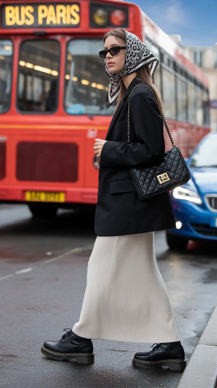 fall winter outfits work office wear Parisian Cool With Edge