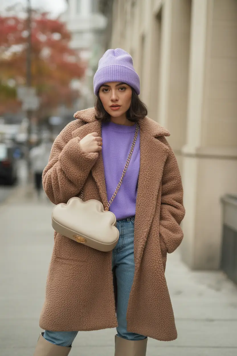 fall winter outfits aesthetic Lavender Pop in Neutrals
