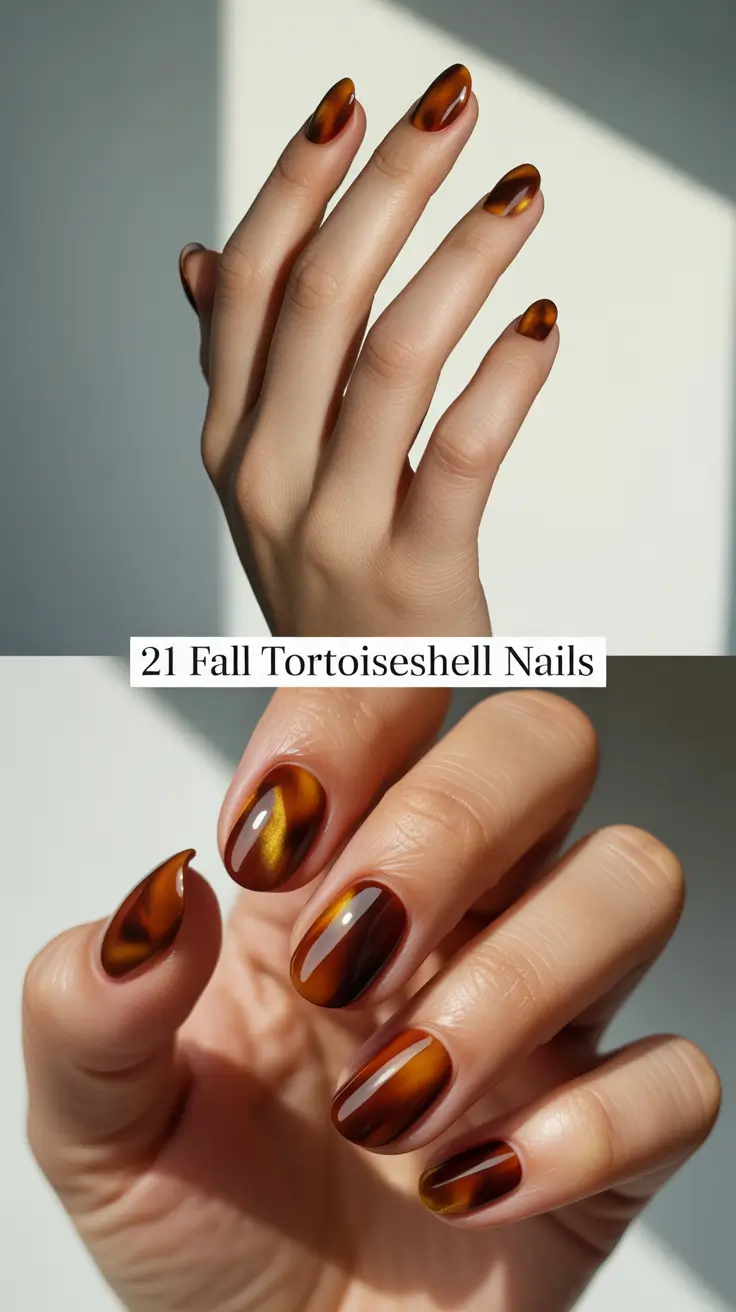 Fall Tortoiseshell Nails 2025: Trendy Designs, French Tips & Almond Inspo for Autumn