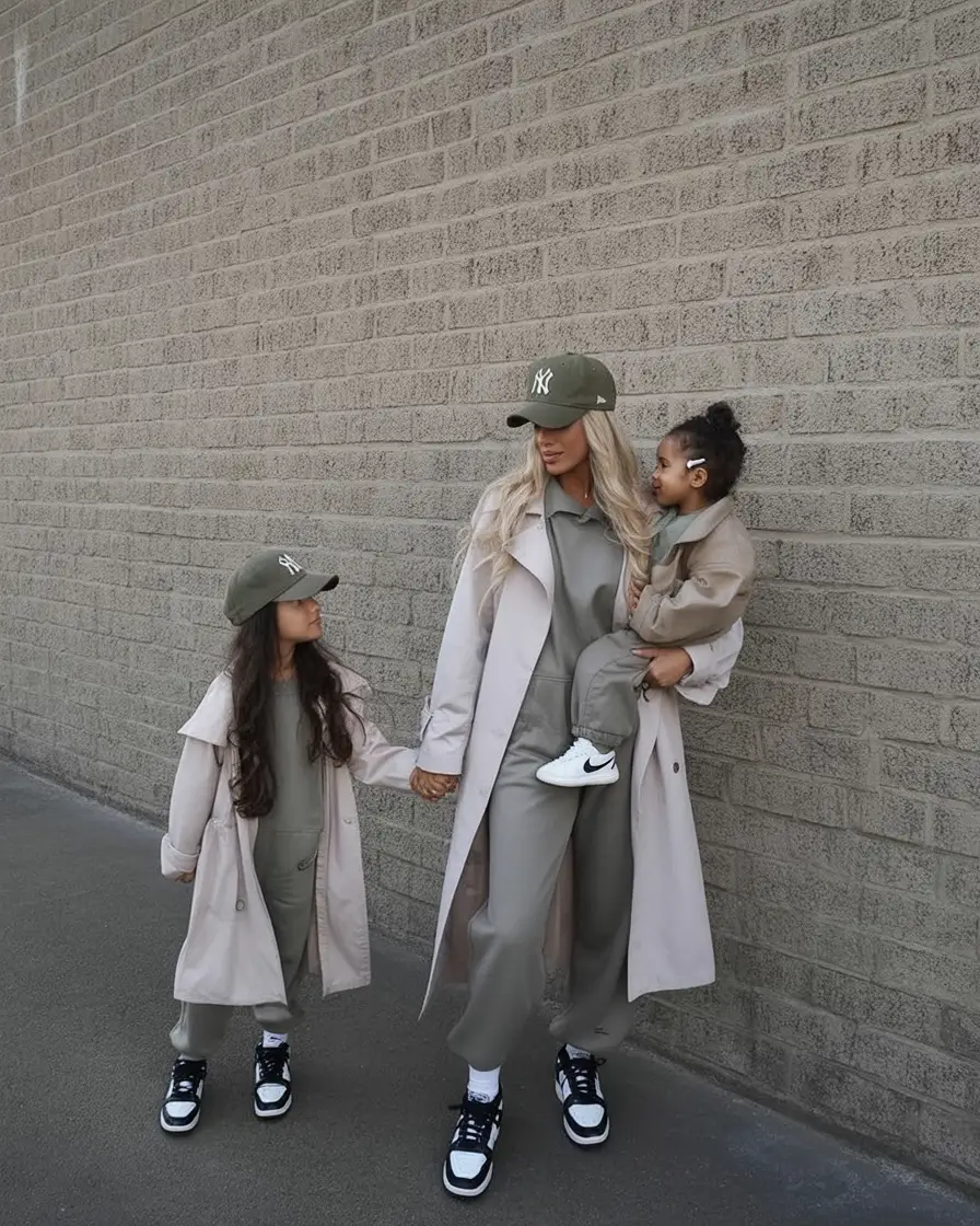Family photo outfits winter 2025-2026 Streetwear-Inspired Matching Set