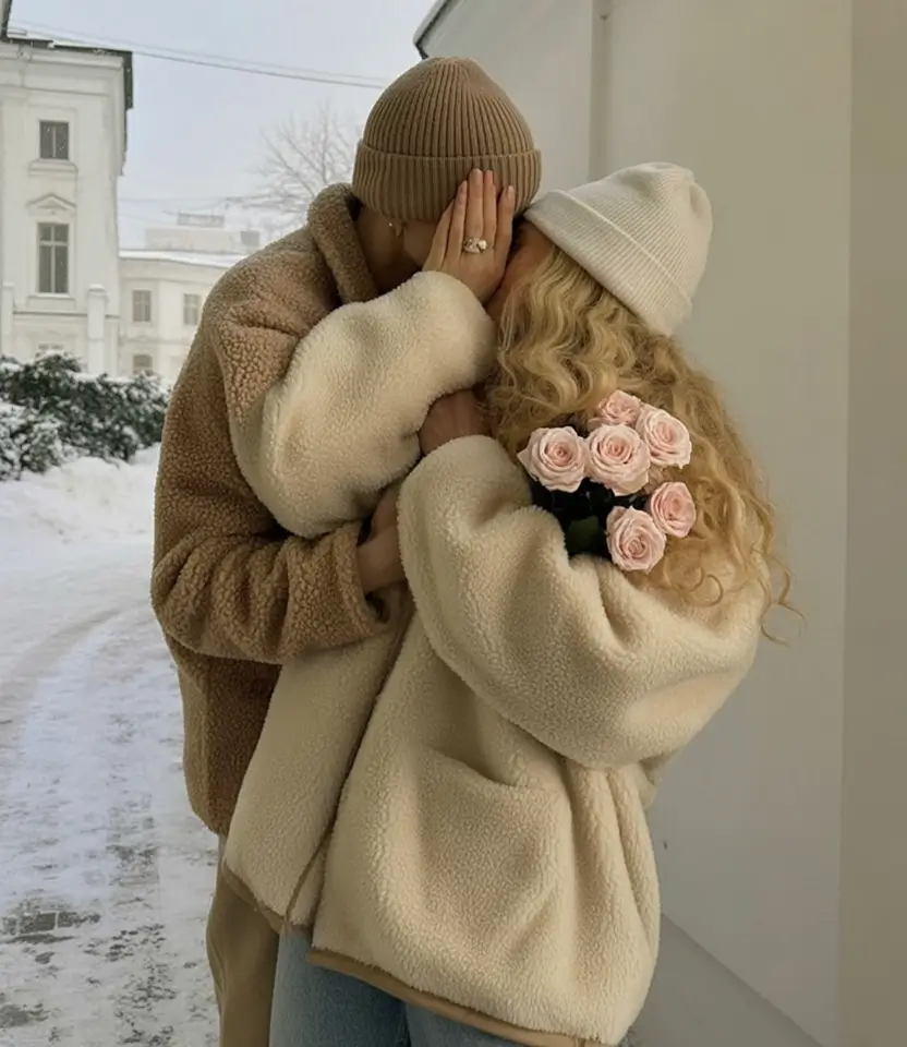 Family photo outfits winter 2025-2026 Romantic Sherpa Moment