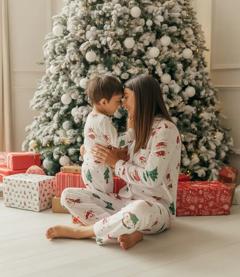 Family photo outfits winter 2025-2026 Festive Pajama Joy