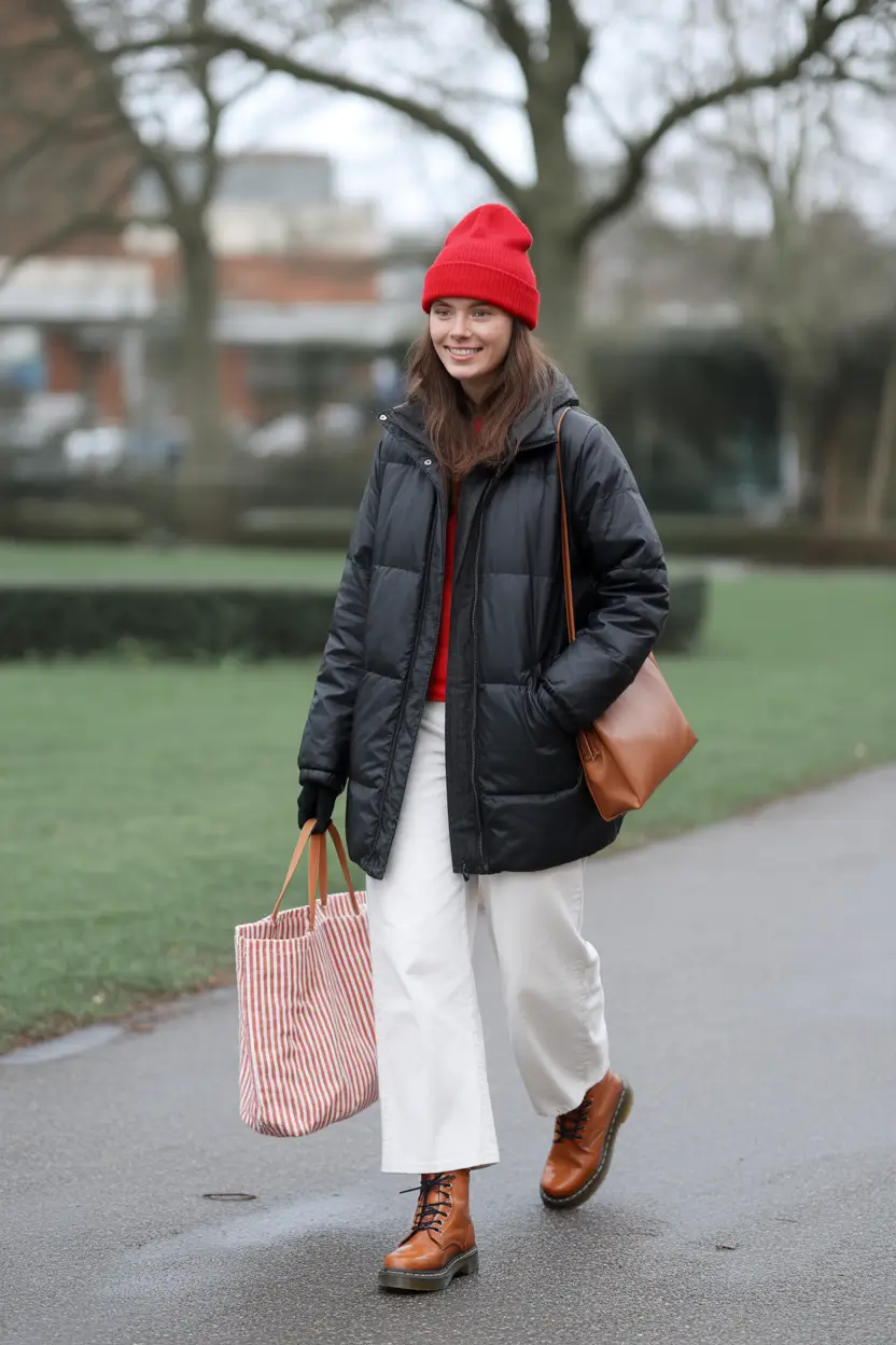 winter capsule wardrobe Red Accents in Winter Layers