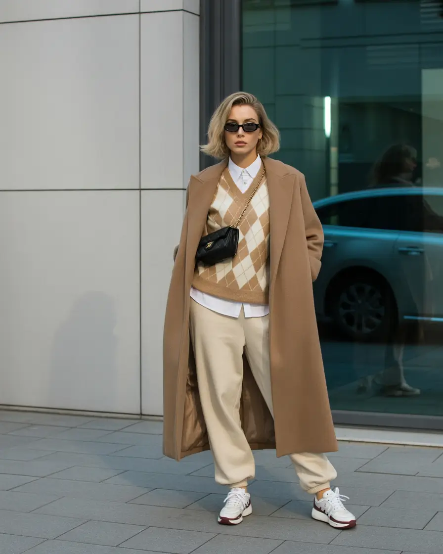 winter capsule wardrobe Preppy Layers with Modern Streetwear