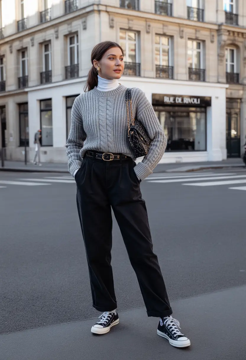 winter capsule wardrobe Grey Knits and Tailored Ease