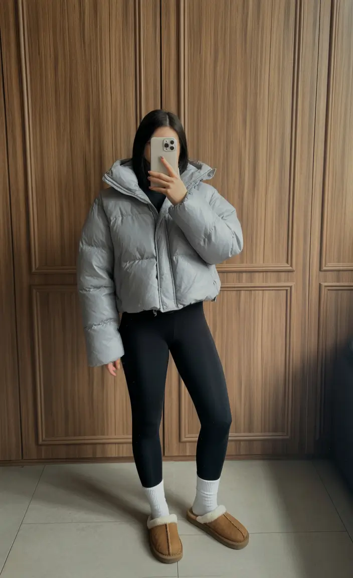 winter capsule wardrobe Puffer Comfort with Athleisure