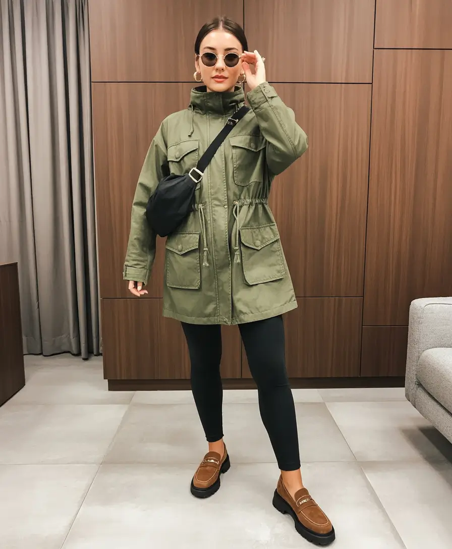 winter capsule wardrobe Utility Green with an Edge