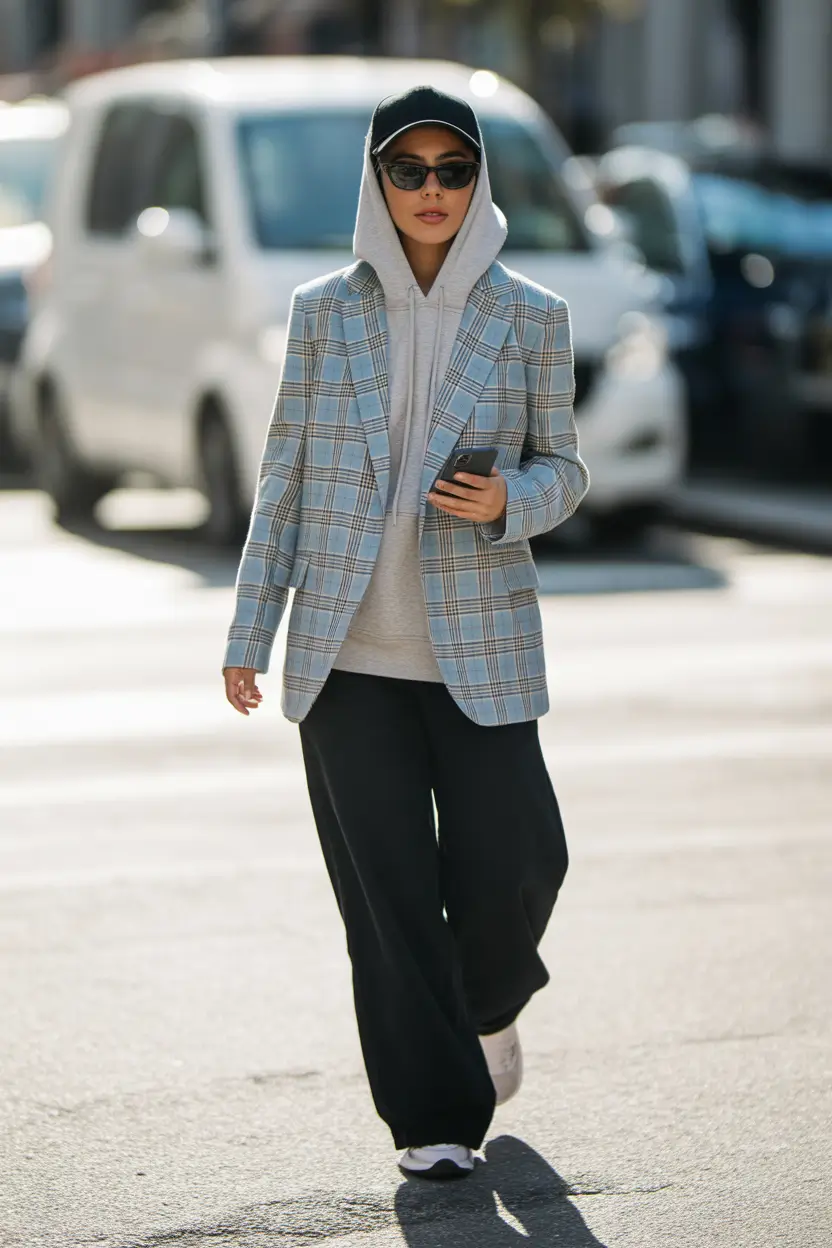winter fashion inspo outfits Blazer Meets Hoodie Energy