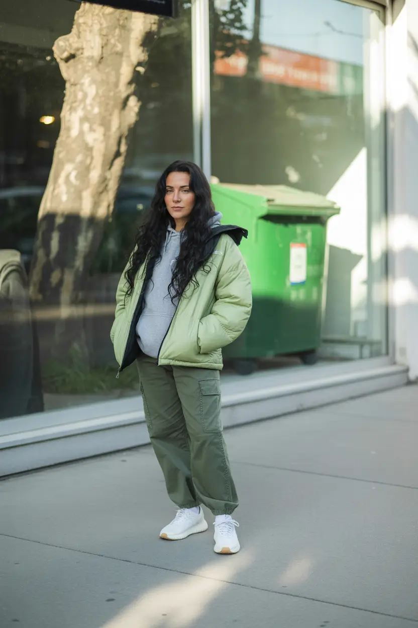 winter fashion inspo outfits Utility Green Ease