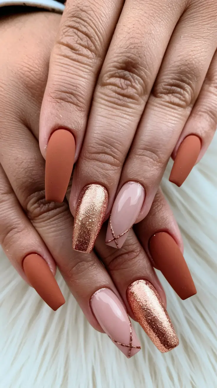 gold fall nails 2025 Copper Spice Blend