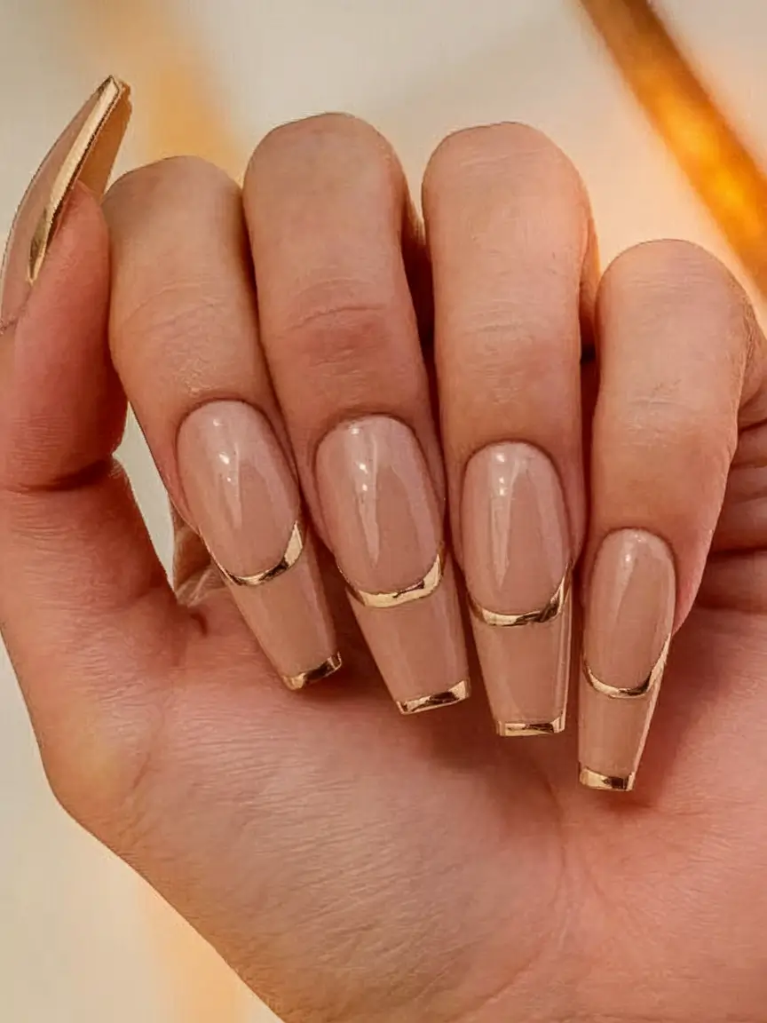 gold fall nails 2025 Golden Outlines
