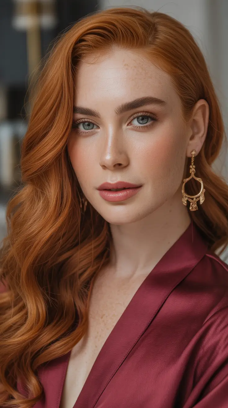 winter-auburn-hair-color-Polished-Waves-in-Golden-Auburn
