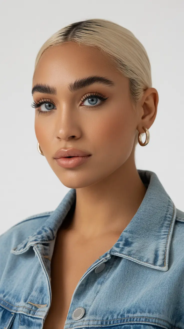 winter hair color for dark skin women Platinum Sleek Updo