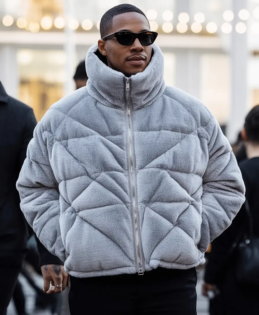 winter-outfits-men-2026-grey-quilted-puffer