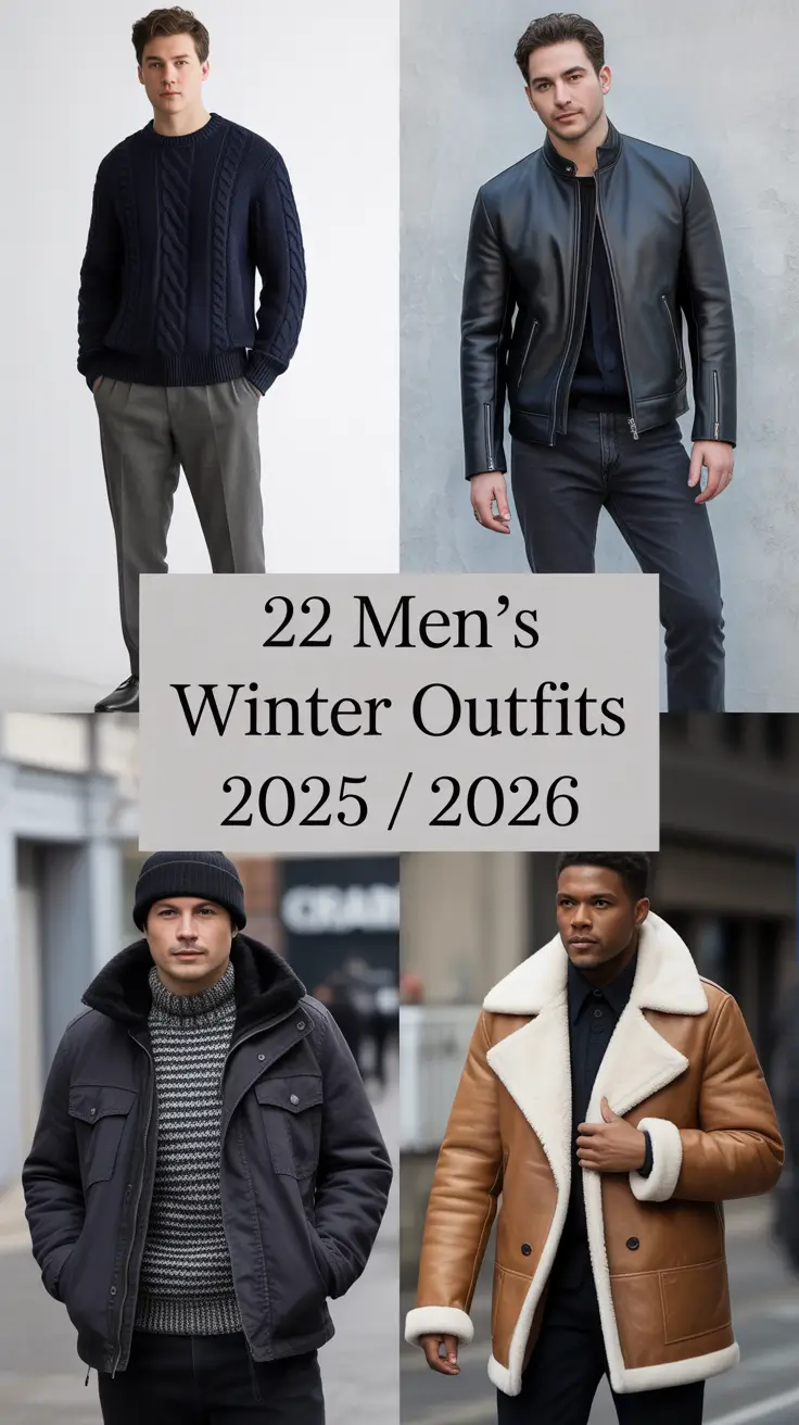 Men’s Winter Outfits 2025 / 2026: Stylish Ideas for Cold Weather Snow Aesthetic
