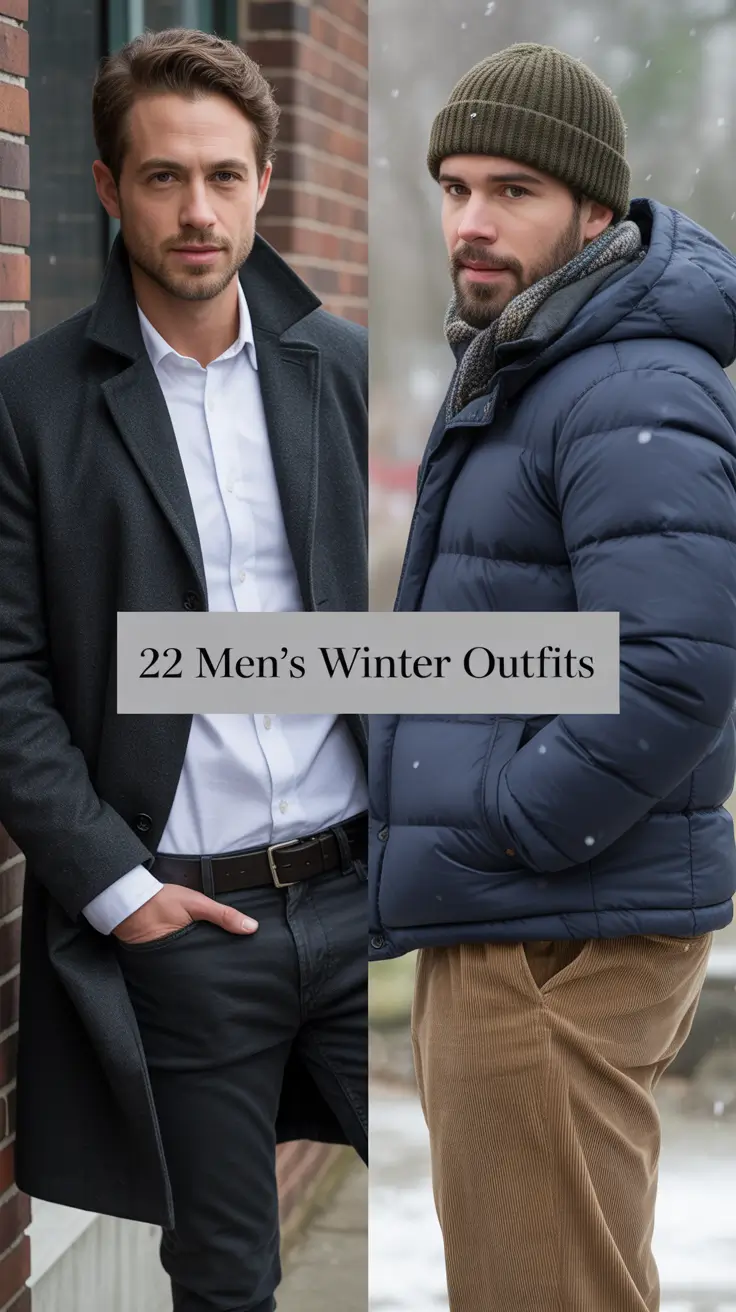 Men’s Winter Outfits 2025 / 2026: Stylish Ideas for Cold Weather Snow Aesthetic