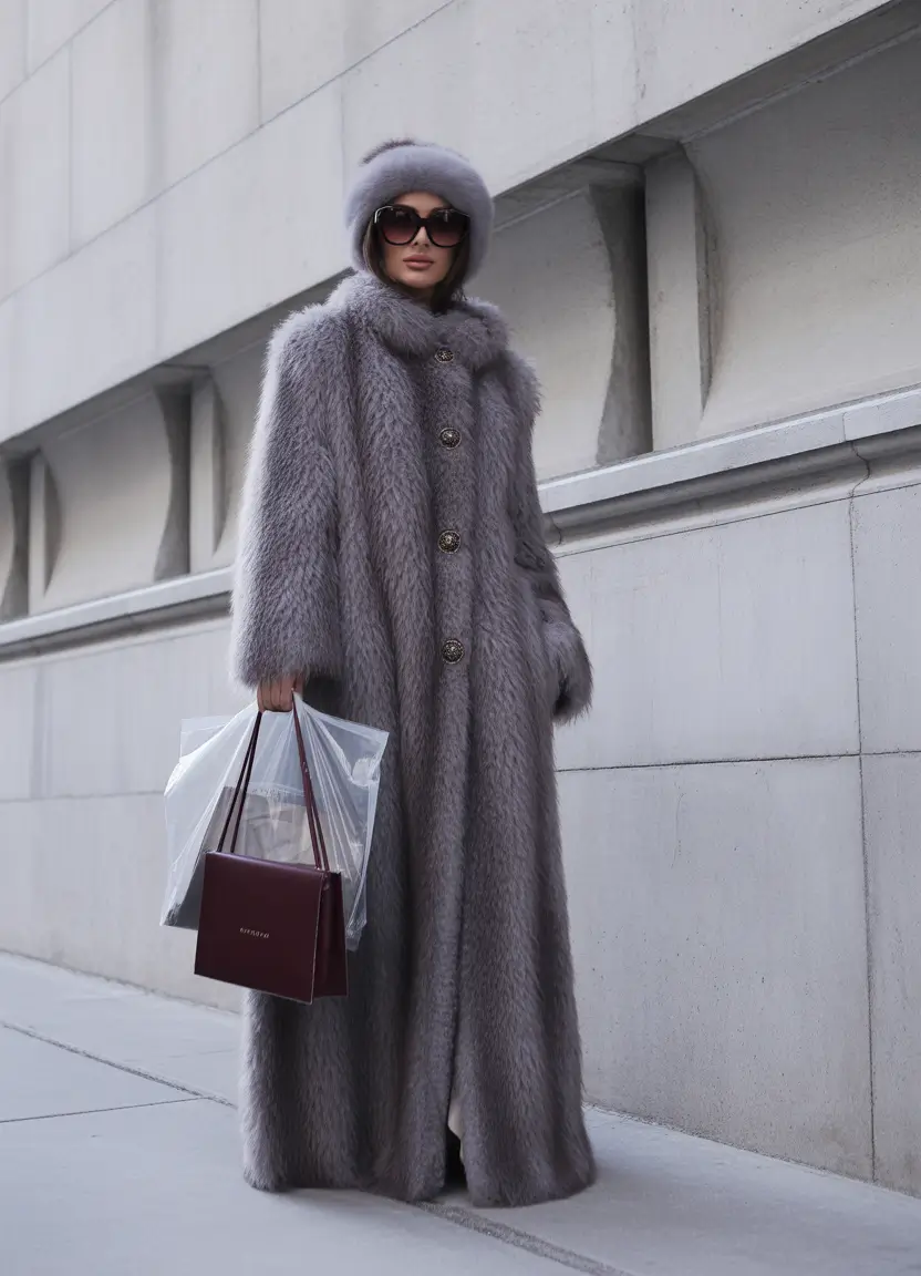 winter outfits inspiration aesthetic Glamorous Fur Moment