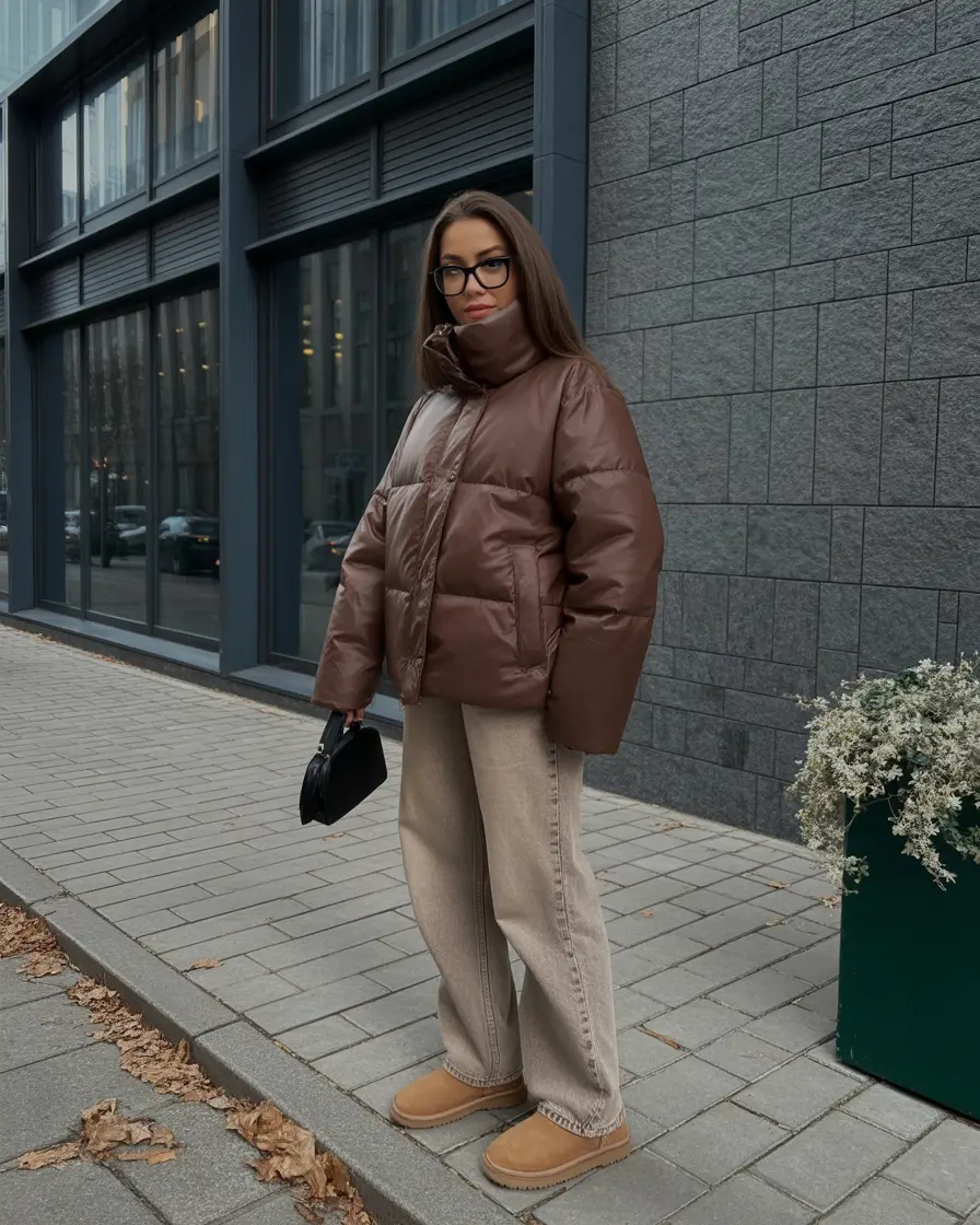 winter outfits inspiration aesthetic Chocolate Puffer Ease