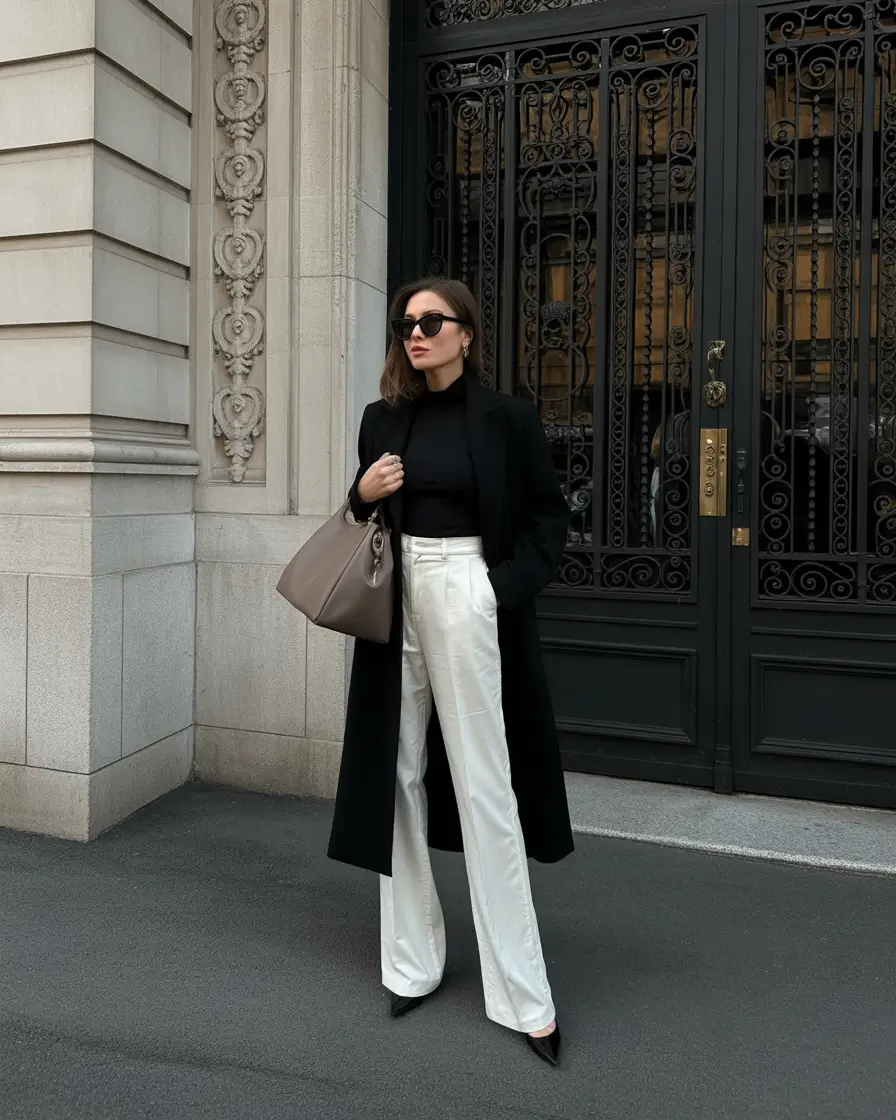 Office Outfit Ideas for Winter 2025-2026 Monochrome Power with a Modern Twist