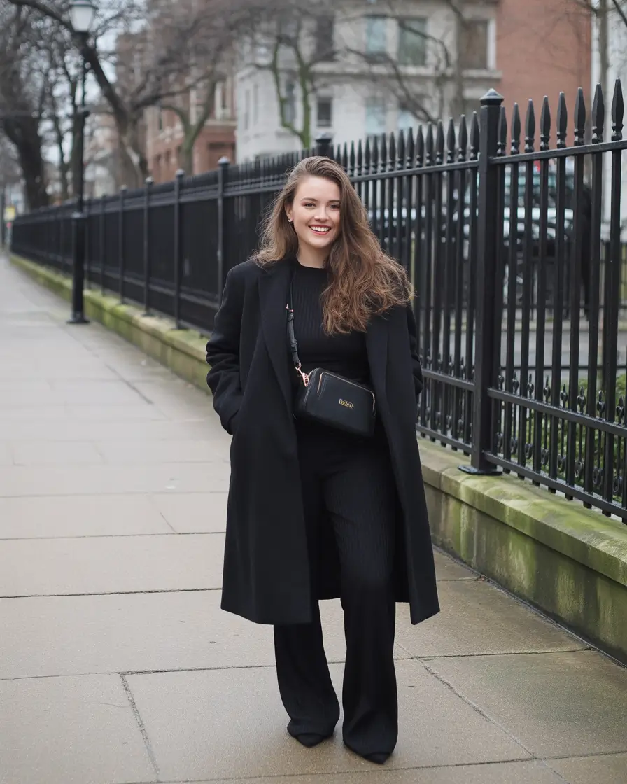Office Outfit Ideas for Winter 2025-2026 Black Monochrome Ease