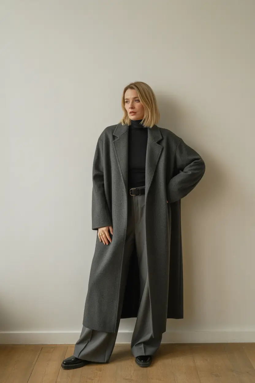 Office Outfit Ideas for Winter 2025-2026 Minimalist Grey Statement