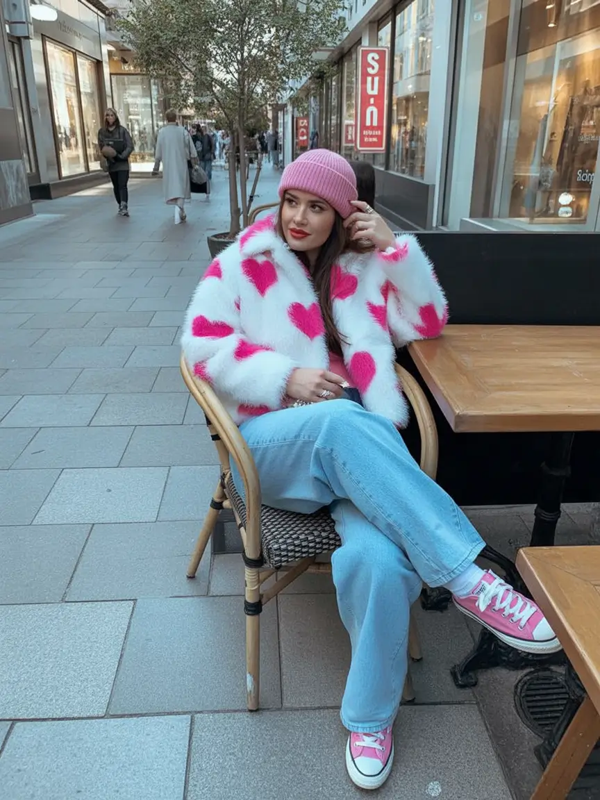 winter outfits 2025 women Playful Pink Energy