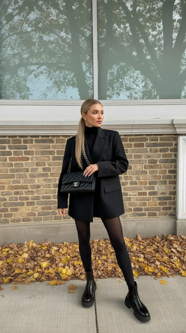 winter outfits 2025 women Power Black Statement