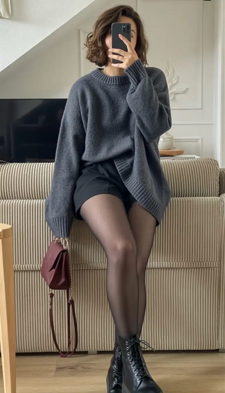 winter outfits 2025 women Cozy Knit with an Edge