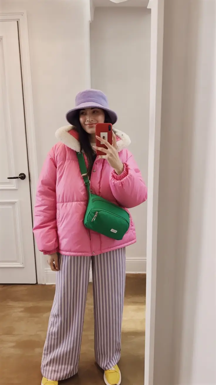 winter outfits 2025 women Color Clash Joy